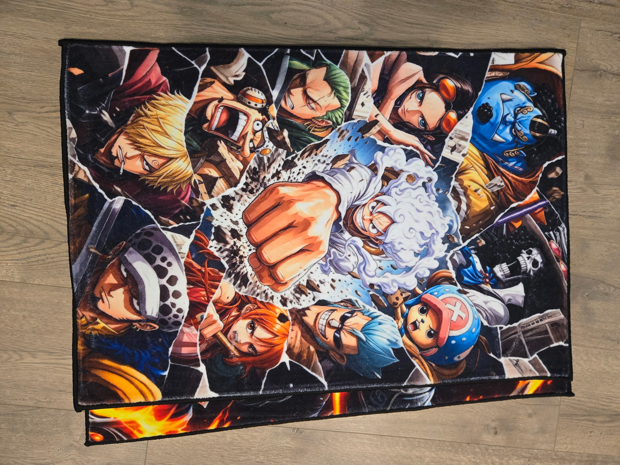 One Piece character collage rug